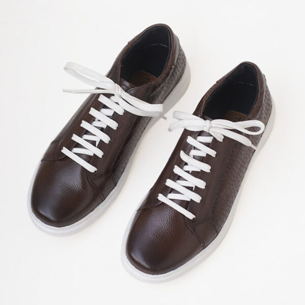 British Trend Pattern Leather Casual Shoe - Chocolate