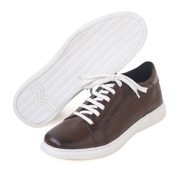 British Trend Pattern Leather Casual Shoe - Chocolate