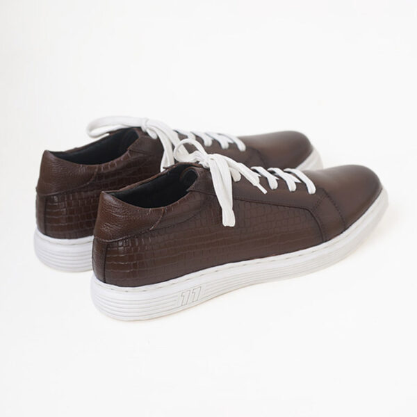 British Trend Pattern Leather Casual Shoe - Chocolate