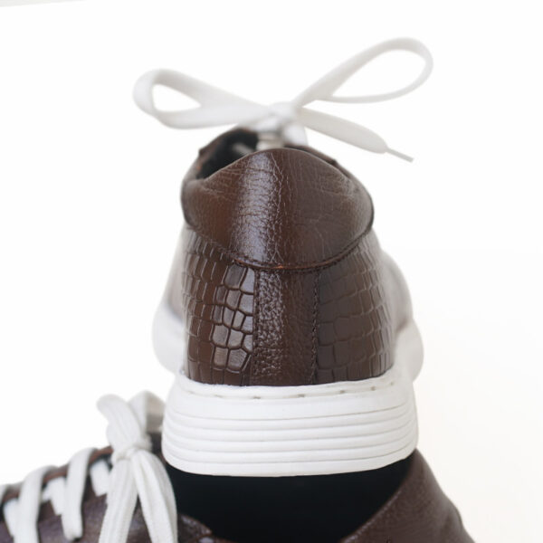 British Trend Pattern Leather Casual Shoe - Chocolate