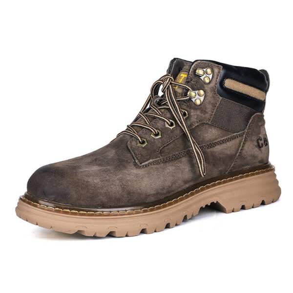 England Style Leather Tooling Martin Boot - Coffee
