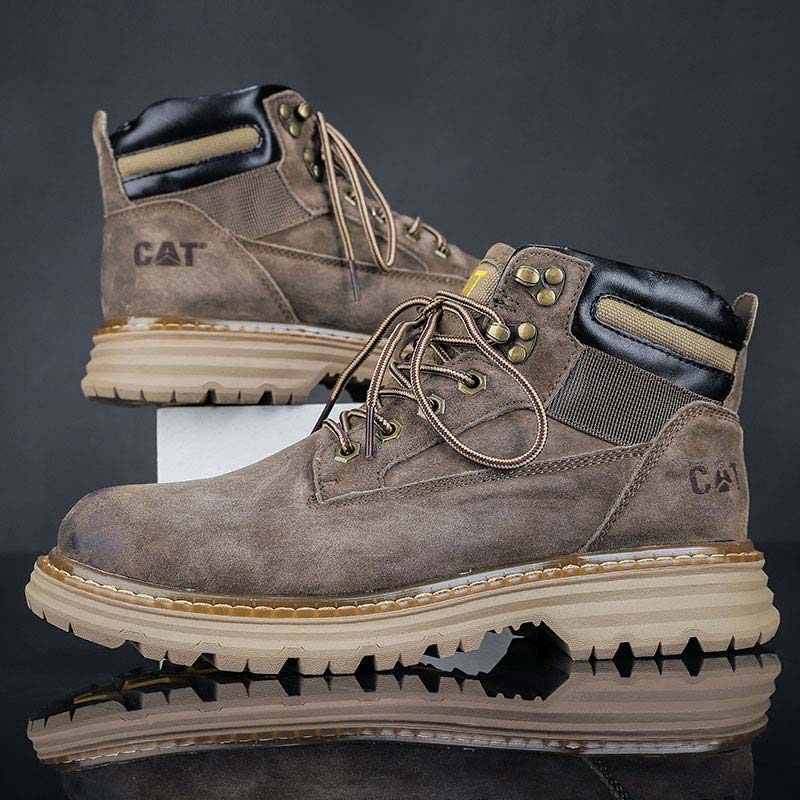 England Style Leather Tooling Martin Boot - Coffee