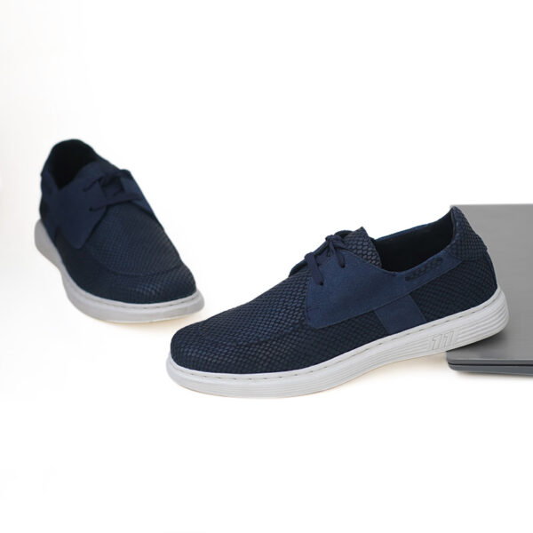Korean Style Lace-up Leather Casual Shoe - Blue