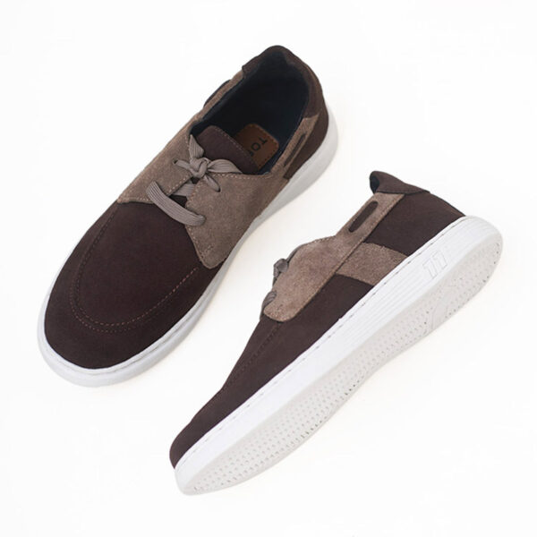 Korean Style Lace-up Leather Casual Shoe - Coffee