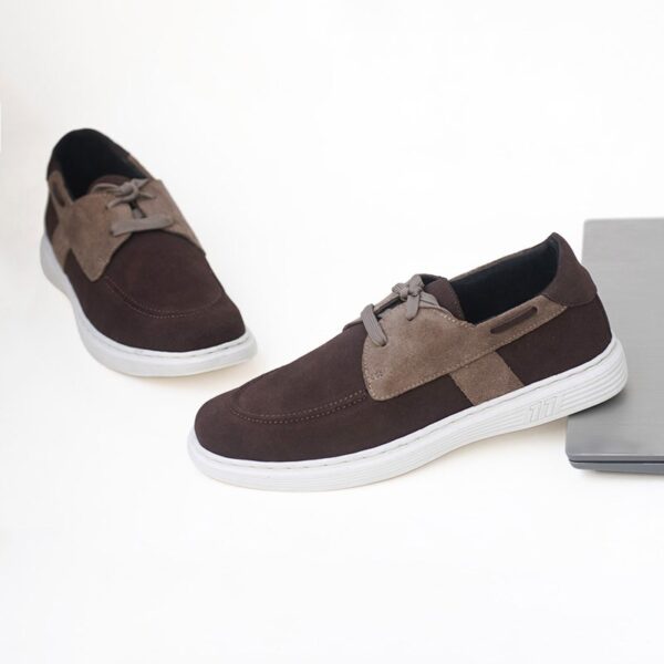 Korean Style Lace-up Leather Casual Shoe - Coffee