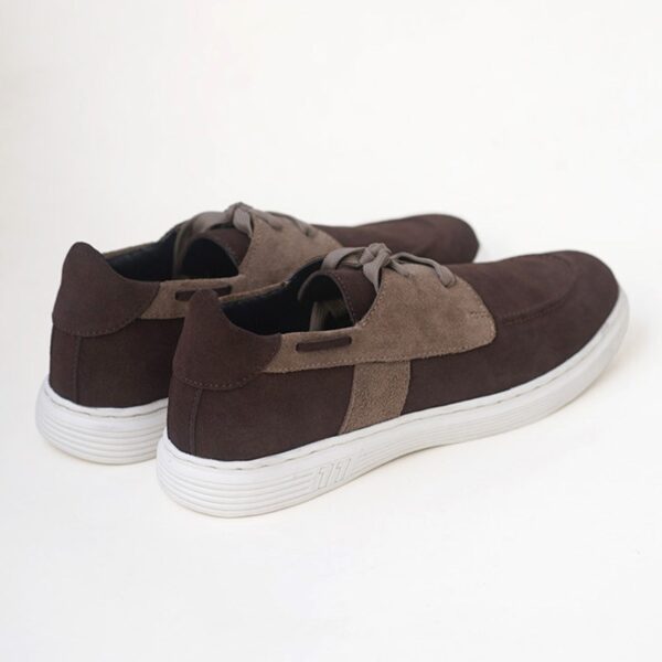 Korean Style Lace-up Leather Casual Shoe - Coffee
