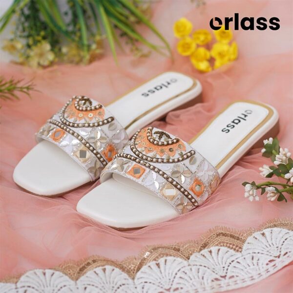 Orlass Nazree Ethnic Slider - White