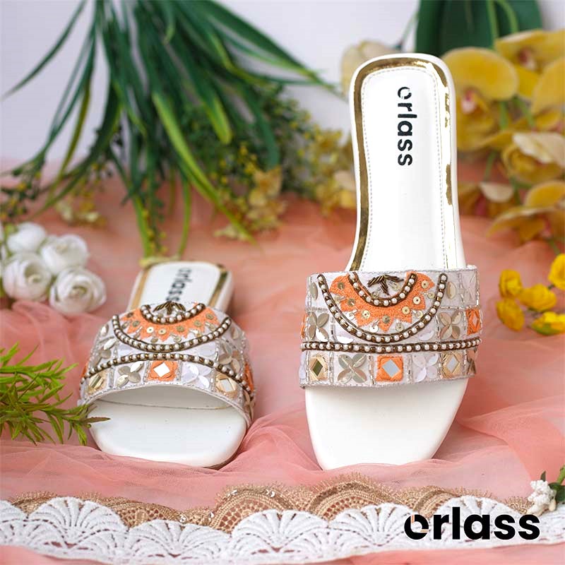 Orlass Nazree Ethnic Slider - White