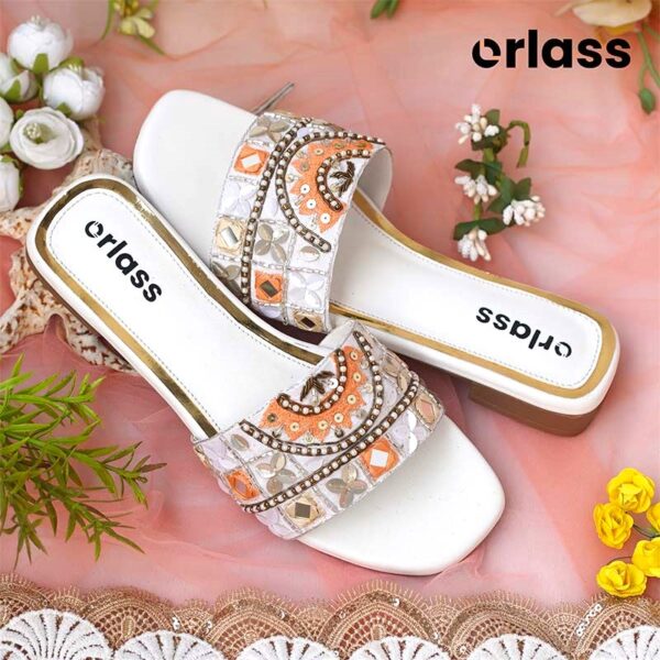 Orlass Nazree Ethnic Slider - White