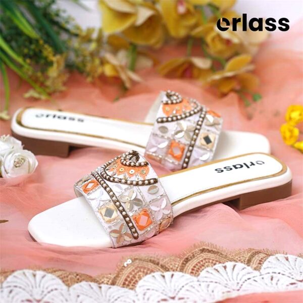 Orlass Nazree Ethnic Slider - White
