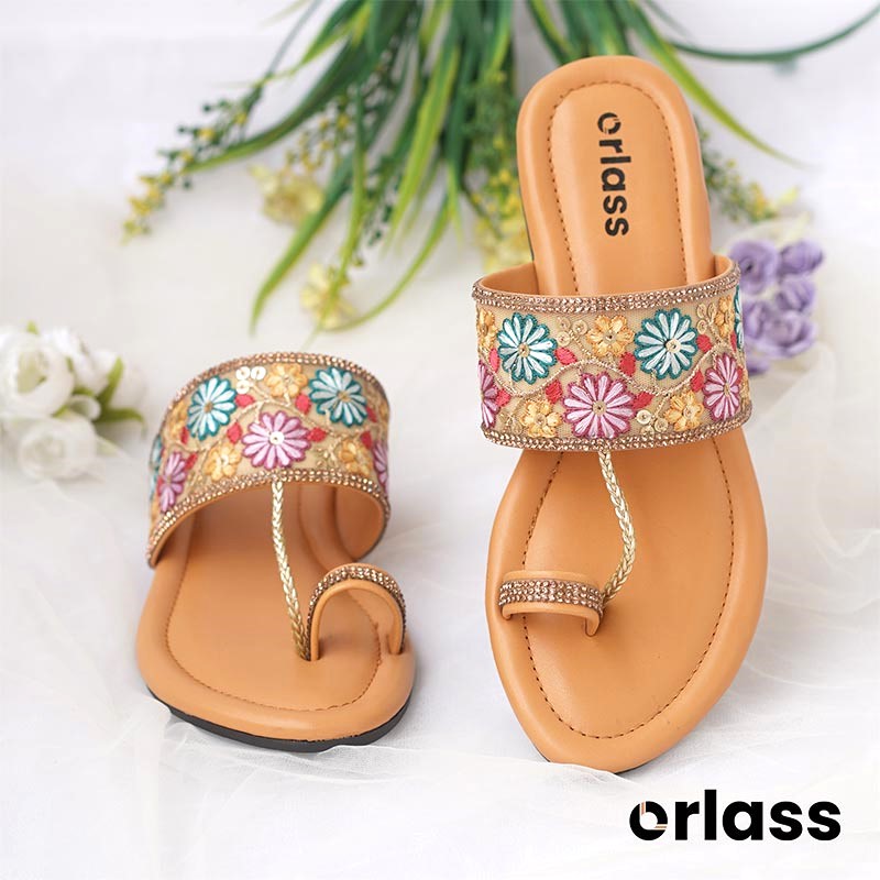 Orlass Shahi Ethnic Sandal – Brown