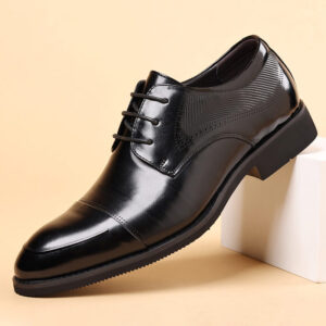 Retro High-end Leather Wedding Formal Shoe – Black