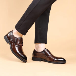 Retro High-end Leather Wedding Formal Shoe - Brown