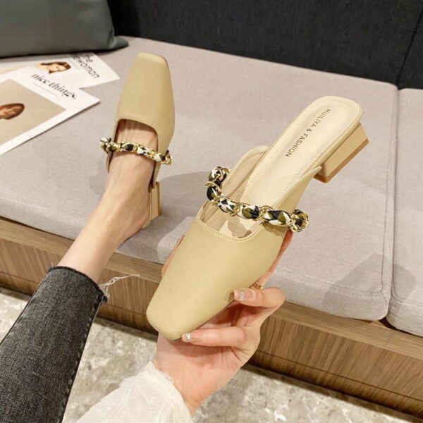 All Match Soft Jazzy Mule Shoe - Beige