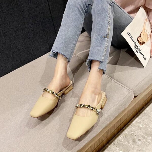 All Match Soft Jazzy Mule Shoe - Beige