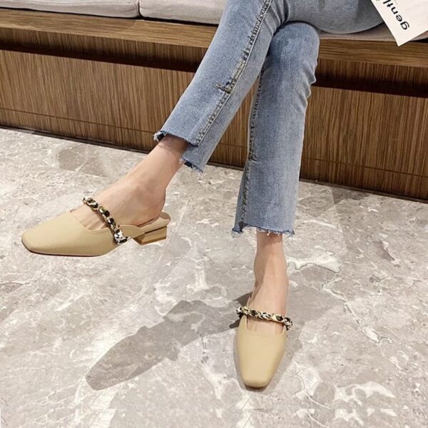 All Match Soft Jazzy Mule Shoe - Beige