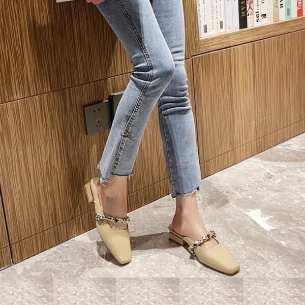 All Match Soft Jazzy Mule Shoe - Beige