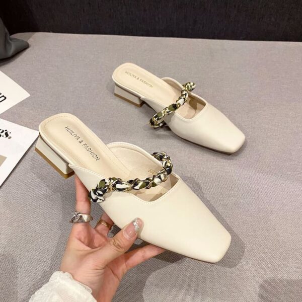 All Match Soft Jazzy Mule Shoe - White