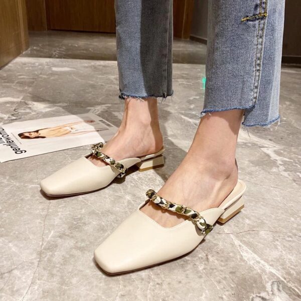 All Match Soft Jazzy Mule Shoe - White