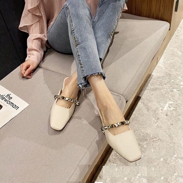 All Match Soft Jazzy Mule Shoe - White