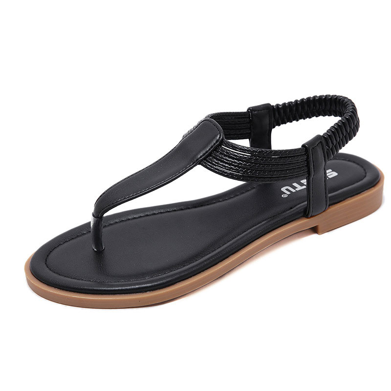 American Summer Time Flat Belt Sandal - Black
