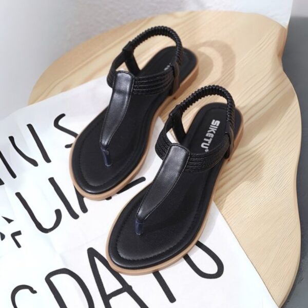 American Summer Time Flat Belt Sandal - Black