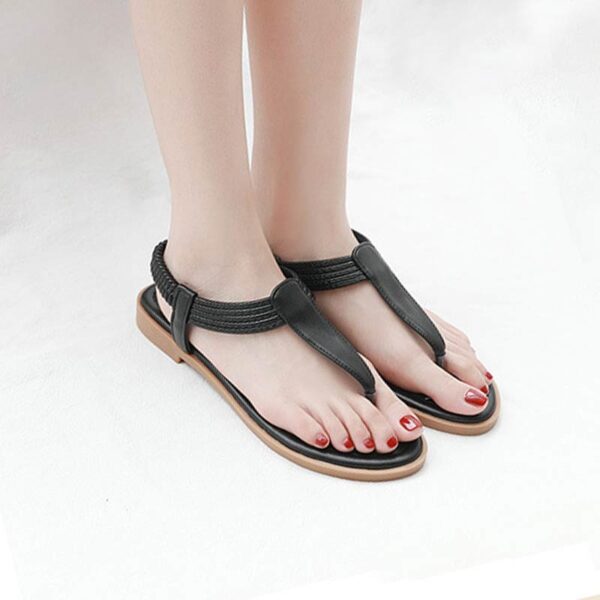 American Summer Time Flat Belt Sandal - Black