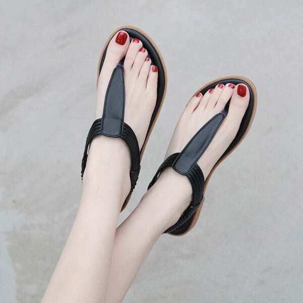 American Summer Time Flat Belt Sandal - Black