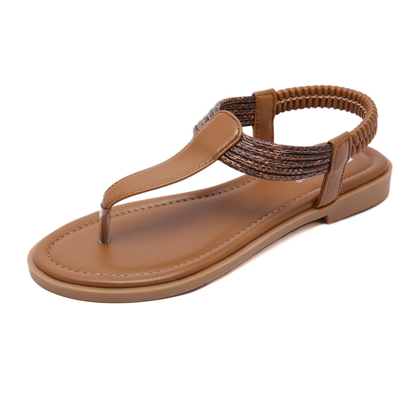 American Summer Time Flat Belt Sandal - Brown