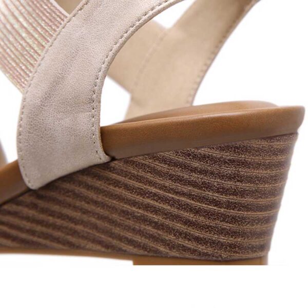 American Trend Ethnic Elastic Wedge Heel - Beige