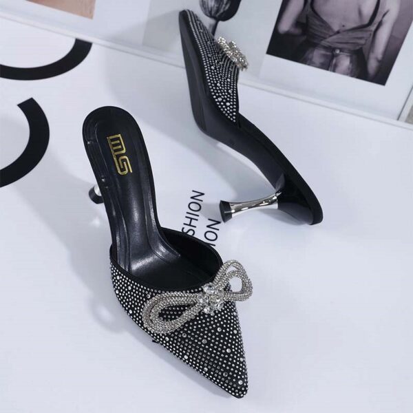 Autumn Trend Pointed Stiletto High Heel - Black