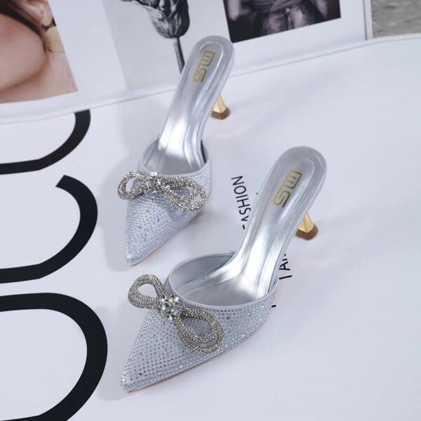 Autumn Trend Pointed Stiletto High Heel - Silver