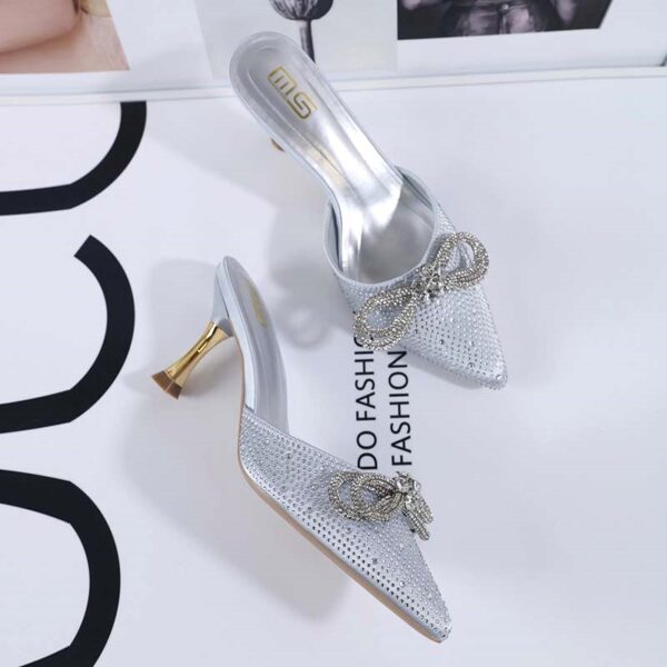 Autumn Trend Pointed Stiletto High Heel - Silver