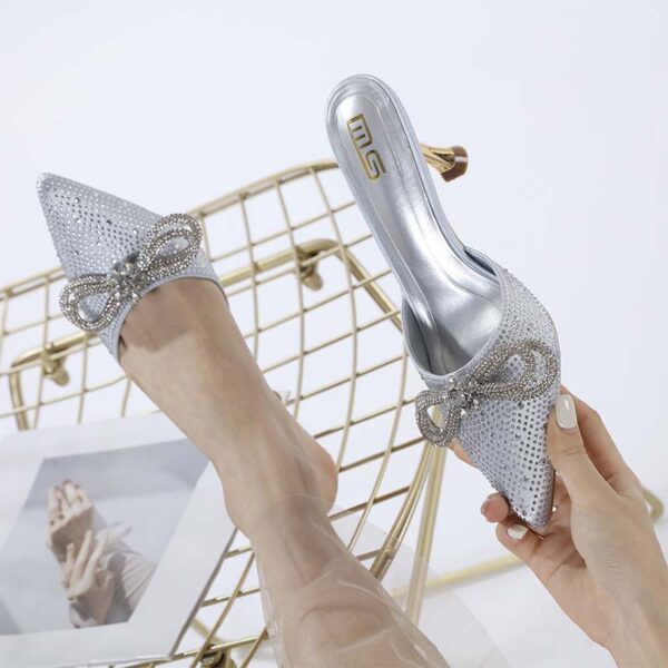 Autumn Trend Pointed Stiletto High Heel - Silver