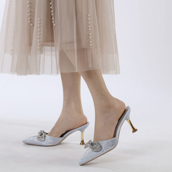 Autumn Trend Pointed Stiletto High Heel - Silver