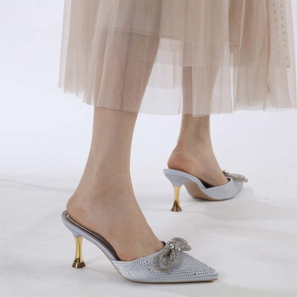 Autumn Trend Pointed Stiletto High Heel - Silver