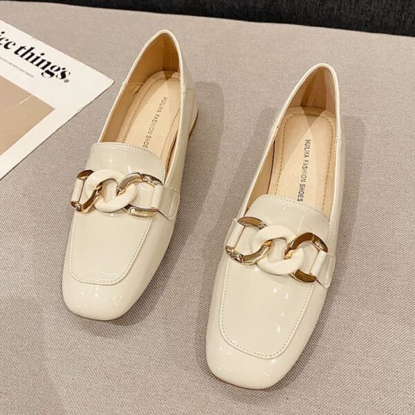 British Style Versatile Soft Heel Loafer - White