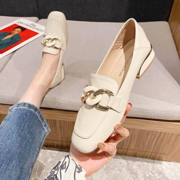 British Style Versatile Soft Heel Loafer - White