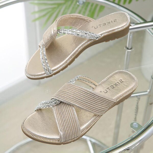Cross Border Flat Bottom Exclusive Sandal - Beige