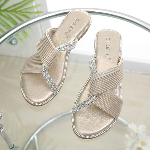 Cross Border Flat Bottom Exclusive Sandal - Beige