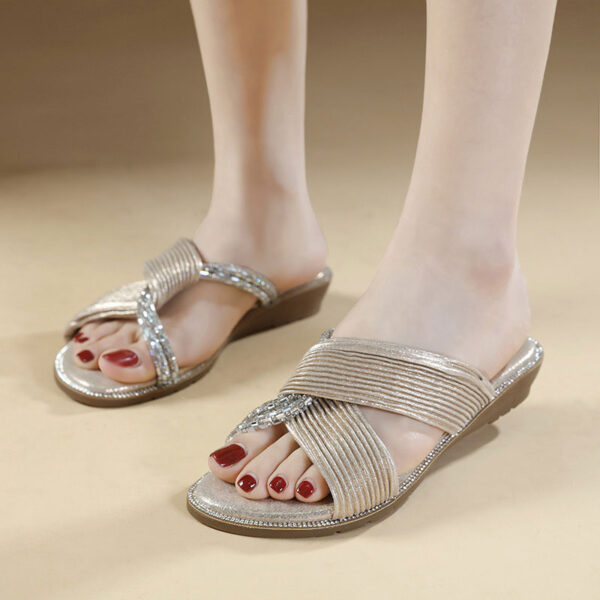 Cross Border Flat Bottom Exclusive Sandal - Beige