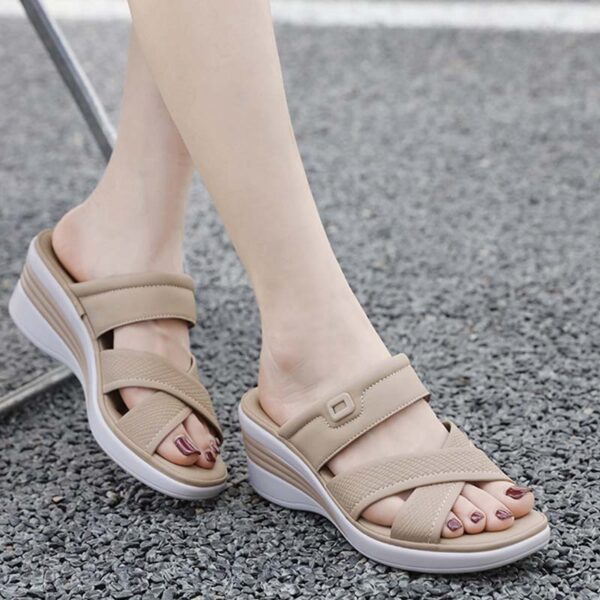Cross Border Lightweight Wedge Heel - Beige