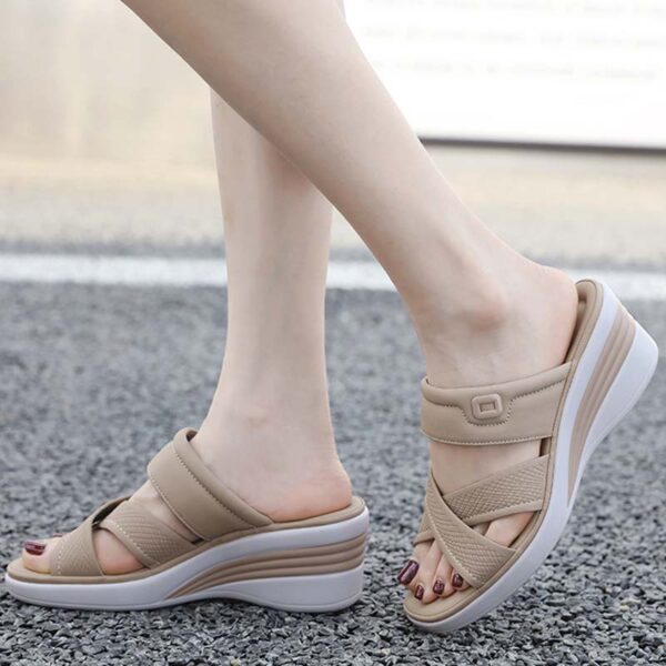Cross Border Lightweight Wedge Heel - Beige