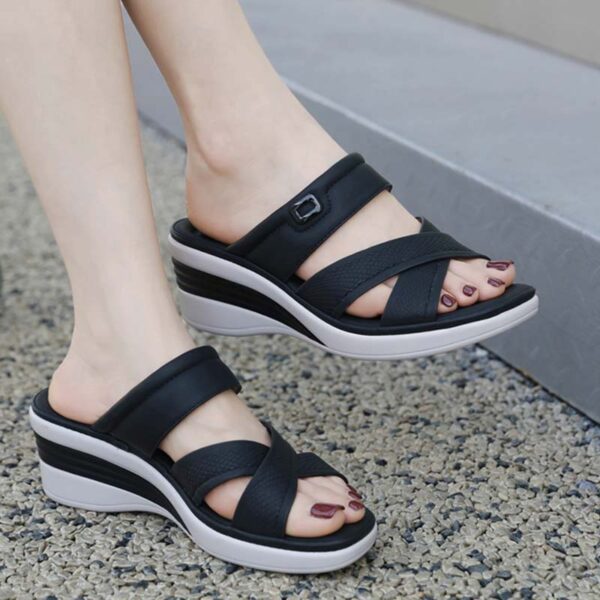 Cross Border Lightweight Wedge Heel - Black