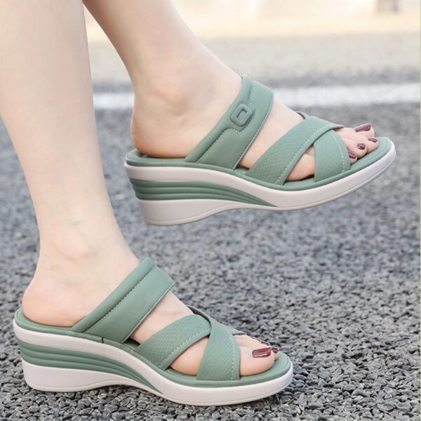 Cross Border Lightweight Wedge Heel - Green