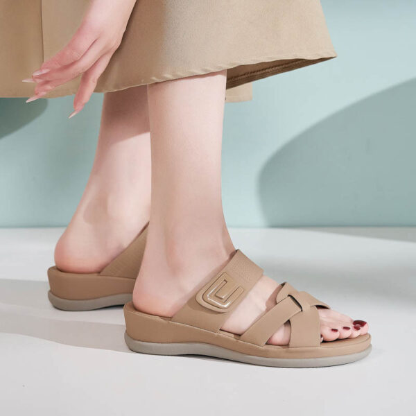 Cross Border Thick-soled Comfortable Sandal - Apricot