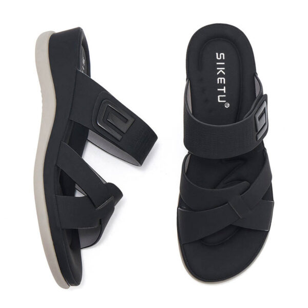 Cross Border Thick-soled Comfortable Sandal - Black