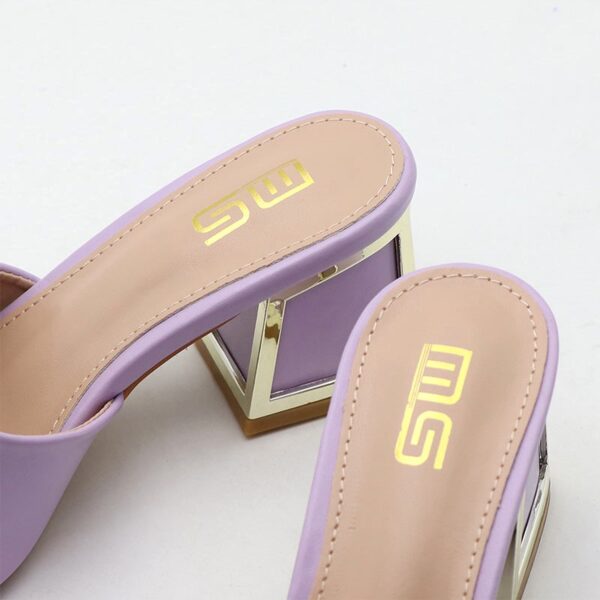 Festive Trend Beaded Jazzy Block Heel - Purple