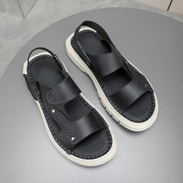 Festive Trend Soft Leather Outdoor Sandal - Black