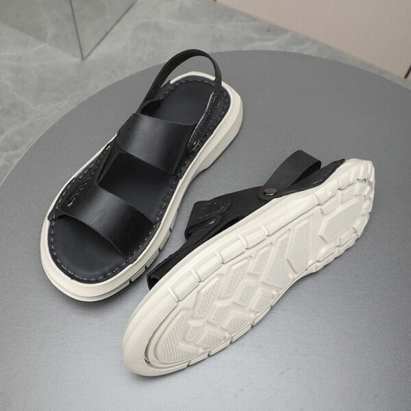 Festive Trend Soft Leather Outdoor Sandal - Black